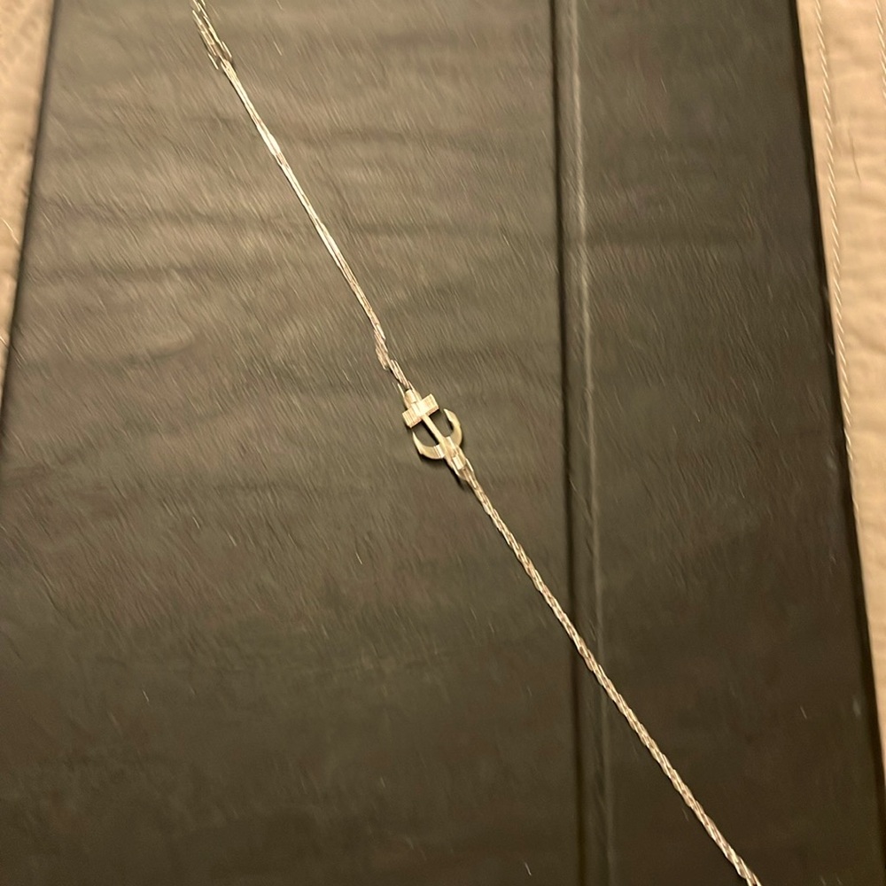 Silver anchor anklet